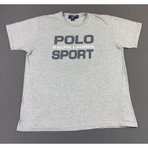Rare Vintage 90s Ralph Lauren Polo Sport Gray Shirt Streetwear Hype Designer Art